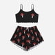 thumbnail image 2 of Pijamas con estampado de setas para mujer, ropa de dormir con cuello en V, sin mangas, Sexy, Y2k, traje de casa, 2 of 4
