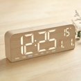 Large LED Alarm Clock Decoration Wood Grain Design 24*2.9*7.8cm Digital ...