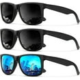 thumbnail image 1 of Lunettes de Soleil Polarisées pour Hommes Femmes Classique Noir Mat Protection UV Lot de 3, 1 of 4
