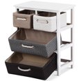 thumbnail image 4 of Gymax Tiroir de Rangement Unité 4 Armoire à Panier Tissé Table de Chevet Table de Chevet, 4 of 10