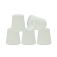 thumbnail image 1 of Aspen Creative 32719-5 Small Hardback Empire Shape Chandelier Set (5 Pack), Transitional Design in White, 4" Bottom Width (3" x 4" x 4") Clip ON LAMP Shade, 1 of 1