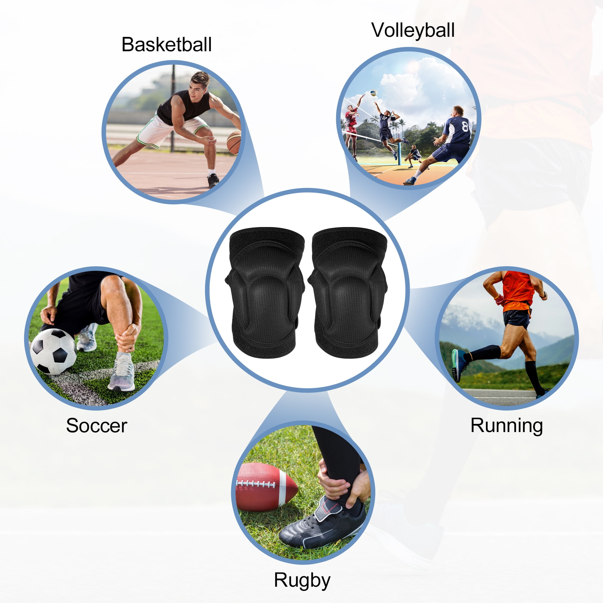 Unique Bargains 1 Pair Turtle Shell Shape Knee Brace Protection Sponge Knee Pads for Men and Women Black Size XL