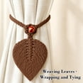 thumbnail image 6 of Curtain Tiebacks, Bohemian Cotton Leaf Curtain Tiebacks, Handwoven Drapery Holdbacks for Curtains Braided Thin Thick Home Office Window Draperies, 6 of 6