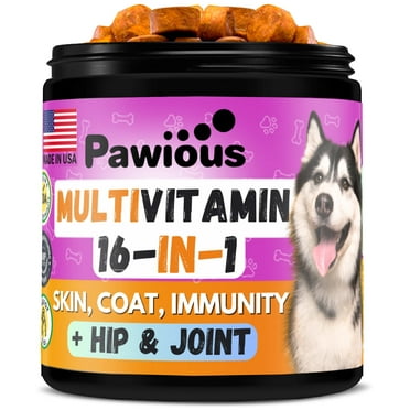 Pawious Multivitamin for Dogs, Hip and Joint Support, Chicken Flavor, 9 oz, 120 ct.