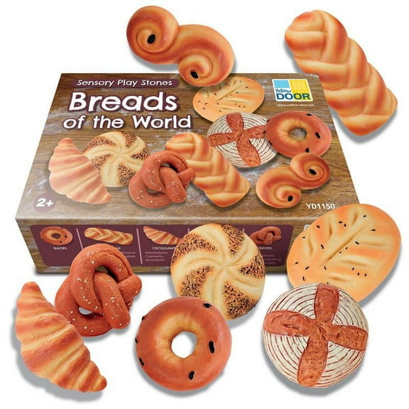 Yellow Door Sensory Play Stones, Breads of the World, Set of 8