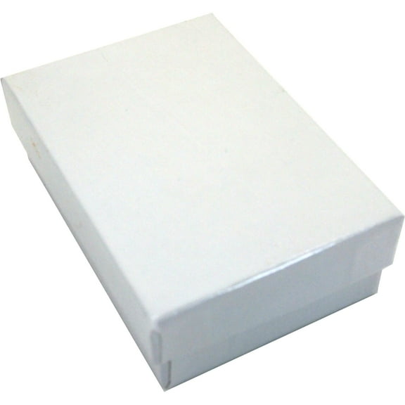100 Cotton Boxes White Pendant Chain Jewelry Displays 3.25"