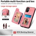 thumbnail image 3 of Phone Case for Samsung Galaxy Note 10 5G Wallet Cover with Tempered Glass Screen Protector Wrist Strap Lanyard RFID Credit Card Holder Ring Stand Note10 Notes 10s Ten Not S10 Women Men Pink, 3 of 13