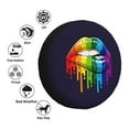 thumbnail image 6 of DouZhe Waterproof Spare Tire Cover, Pride Rainbow Lips Prints Adjustable Wheel Covers Fit for Jeep Trailer RV SUV Car, 14 inch, 6 of 7