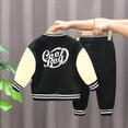 thumbnail image 4 of Alvivi Baby Boys Baseball Sport Outfits Toddler Shirt+Button Down Jacket+Trousers Athletic 3pcs Clothes Set Black 3-4 Years, 4 of 7