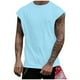 thumbnail image 1 of Camiseta sin mangas de cuello redondo para hombre, de malla de color liso, transpirable, de alta elasticidad, deportiva, sin mangas, de poliéster., 1 of 7