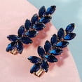 thumbnail image 2 of MIALLO Blue Crystal Leaf Hair Barrettes - 2Pcs Golden Sparkly Hair Clips for Women, Elegant Zircon Headpiece for Daily Office Wedding Party, 2 of 7
