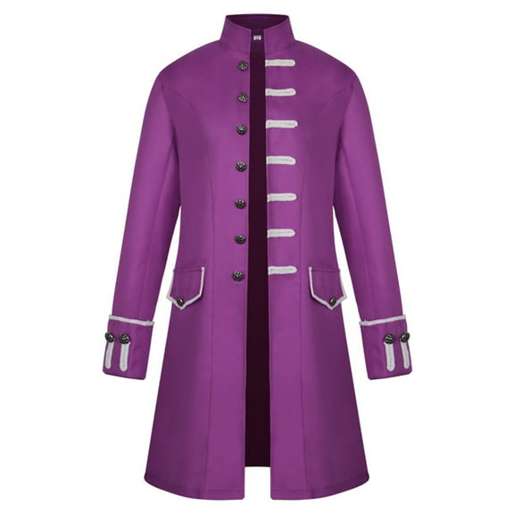 Tuphregyow Trendy Slim Tailcoat Tuxedo Jacket for Men - Dress Coat for Swallowtail Dinner Party Wedding, Ideal for Formal Purple XL