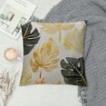 thumbnail image 2 of JEUXUS  Pack of  Decorative Throw Pillow Case Cushion Cover Gold Stamping Leaves  for Couch Bedroom Car, 2 of 5