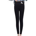 thumbnail image 3 of Gibobby Leggings para mujer Leggings de lana de gruesos de terciopelo para mujer, pantalones cálidos de cintura alta estampados para otoño e invierno(Negro,CH), 3 of 5