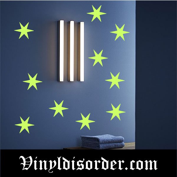 Glow in the Dark Stars Wall Decal Vinyl Decal Die Cut Decal GDK35