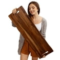thumbnail image 1 of Large Acacia Serving Board with Handles, 36 x 12 Inch Rectangular Charcuterie Platter, Natural Wood Server for Meat, Cheese Board, and Party Appetizers, Extra Long 3ft, 1 of 5