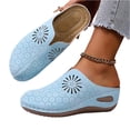 thumbnail image 3 of Domuza Clogs Mules for Women 2026 Summer Hollow Out Breathable Platform Wedge Slippers Sandals Comfortable Closed Toe Slip On Orthopedic Casual Walking Shoes with Arch Support Sky Blue 8（EU-40）, 3 of 4