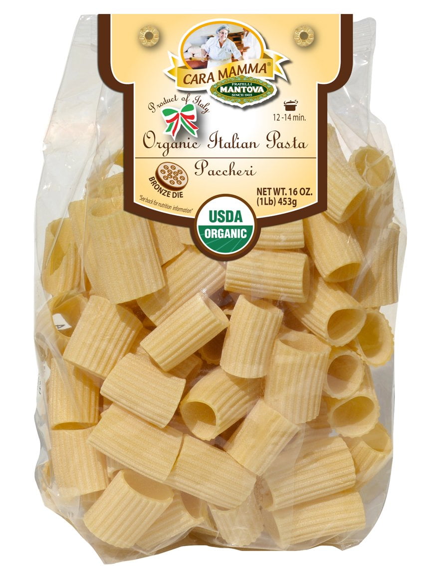 Mantova Organic Pasta Paccheri NonGmo Durum Semolina Pasta Large