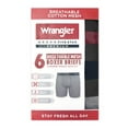 thumbnail image 6 of Wrangler 6" Active Cotton Stretch Mesh Boxer Briefs for Men, XL, Tibetan Red/Navy/Charcoal, 6-pack, 6 of 7