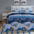 thumbnail image 1 of Juego de ropa de cama A Nice Night Cartoon Car para niños, doble, azul oscuro, 1 of 8
