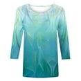 thumbnail image 4 of Scyoekwg Womens 3/4 Sleeve T Shirts Cewneck Three Quarter Length Sleeve Blouse Casual Lightweight Vintage Fashion Print Graphic Tee Loose Fall Clothes Blouses, 4 of 4