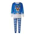 thumbnail image 2 of Christmas Family Pajama Matching Set Elk Print T-shirt Tree Pants, 2 of 9