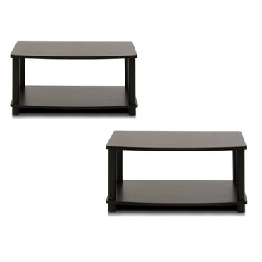 Furinno 13191EX/BK Turn-N-Tube No Tools 2-Tier Elevated TV Stand, Espresso/Black - Set Of 2