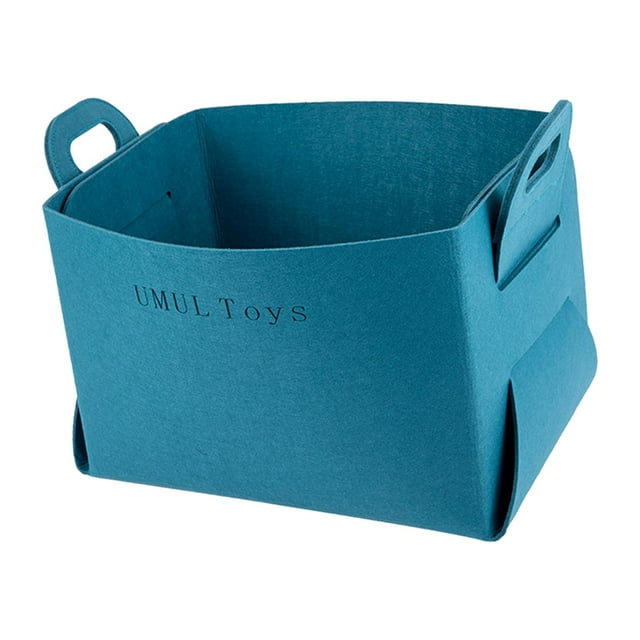 Cesta de almacenamiento de tela de fieltro plegable con asa, estante organizador de almacenamiento Rectangular, cesta para niños, juguetes, zapatos de