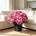 thumbnail image 6 of Hydrangea Artificial Flower for Outdoor, 4 Bundles Fake Hydrangea Bush Plant UV Resistant for Outdoors Front Porch Indoor Home Garden Decor, Red, 6 of 9