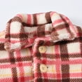 thumbnail image 3 of JMKQLZ Girls Fleece Long Coat Tollder Kids Plaid Printed Winter Fleece Outwear Windproof Warm Lapel Clothes Jacket for 2-9Years, 3 of 8