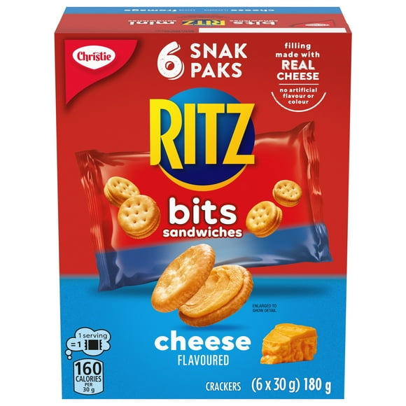 Ritz Bits Sandwiches Cheese Flavoured Crackers, Snack Pack, 180 g