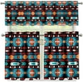thumbnail image 4 of Aztec Window Kitchen Curtain Tier and Valance,3 Piece Kitchen Window Curtains Set for Living Room Bedroom, 4 of 6
