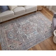 thumbnail image 2 of Feizy Percy Transitional Medallion, Taupe/Red/Brown, 2' x 3' Accent Rug Easy Care Fade Resistant Sheen Bohemian & Eclectic Distressed Floor Rug for Living room Bedroom, 2 of 11