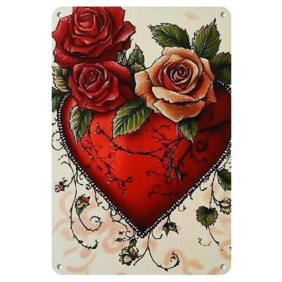 1pc Vintage Valentine'S Day Metal Sign - Rustic Rose Heart Design with "to a Special Friend" Message, Iron Hanging Plaque for Home, Cafe, Bar, or Garage Decor