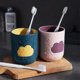 thumbnail image 5 of Vaso de plástico, 4 unidades, para cepillo de dientes, enjuague bucal, de viaje, con diseño de nubes (4 colores), 5 of 5