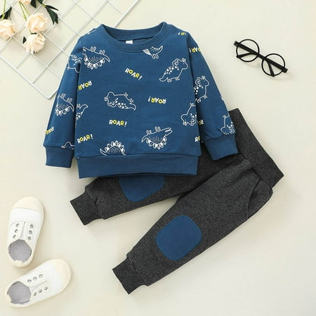 

Simplmasygenix Children s Day Kids Bodysuit Clearance New Children s Cartoon Pullover Cotton Boy Animal Dinosaur Print Sweater Suit