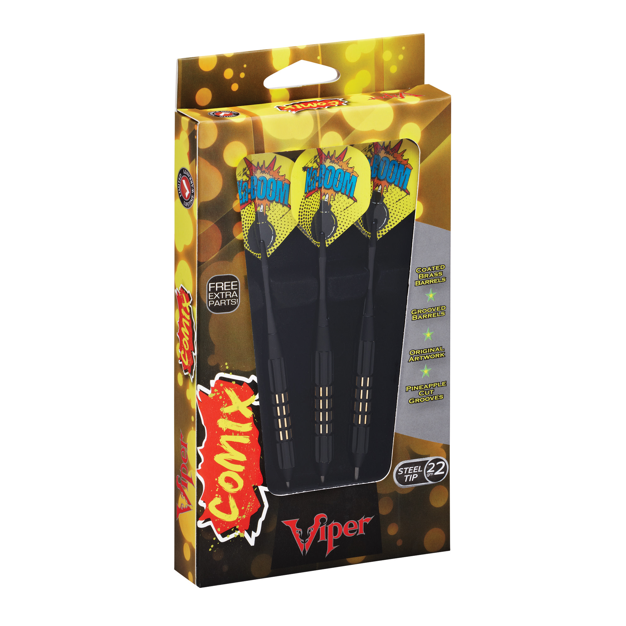 Viper Comix Steel Tip Dart Set, Black, 22 Grams