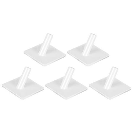 

5 Pieces Self Adhesive Hooks Durable Stainless Hangers Hooks Water Rust Hook for Kitchen Bathrooms Doors Office Closet White