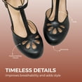 thumbnail image 5 of Chase & Chloe Kimmy-36 Women's Teardrop Cut Out T-Strap Mid Heel Dress Pumps, 5 of 5