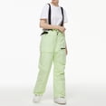thumbnail image 4 of FRSASU Mens Solid Winter Thick Warm Skiing Pants Windproof Waterproof Suspender Trousers Snow Snowboard Pants Green, 4 of 6
