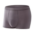 thumbnail image 2 of Maoxin Mens Underwear Boxer Briefs Ice Silk Traceless Breathable High Elastic Home Flat Underpants Underwear For Men Brown 3XL, 2 of 8