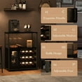 thumbnail image 4 of 3-Tier Wine Bar Cabinet with Detachable Wine Rack and Drawer, Industrial Sideboard and Buffet Cabinet with Glass Holder and Mesh Door, Durable and Stylish Storage Solution, 4 of 5