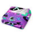 thumbnail image 2 of DouZhe Ultra-Soft Micro Fleece Lightweight Flannel Bed Blanket, Cartoon Aliens Space Vaporwave Print Cozy Warm Throw Blankets, 60"x50", 2 of 7