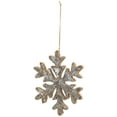 thumbnail image 5 of Northlight Wooden Snowflake Christmas Ornament - 10" - Silver and Gold, 5 of 7