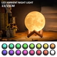 thumbnail image 1 of Muyoka MTFun L谩mpara de luna de 5,1/5,9 pulgadas con 16 colores de luz lunar Control remoto/t谩ctil Luz de luna impresa en 3D con bater铆a de 300 mAh Luz de luna recargable por USB para dormitorio Sala, 1 of 7