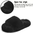 thumbnail image 4 of CHICVOMEY House Slippers for Women Fuzzy Open-Toe with Memory Foam House Shoes Plush Cozy Faux Fur Slippers Indoor Outdoor, 4 of 8