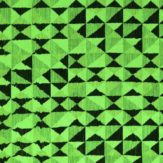 Ahgly Company Indoor Square Abstract Green Modern Area Rugs, 5' Square