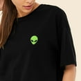 thumbnail image 5 of Dalix Alien Embroidered Cotton Relaxed Fit Flowy Short Sleeve Crewneck Tee Shirt Womens in Black 2XL XX-Large, 5 of 5
