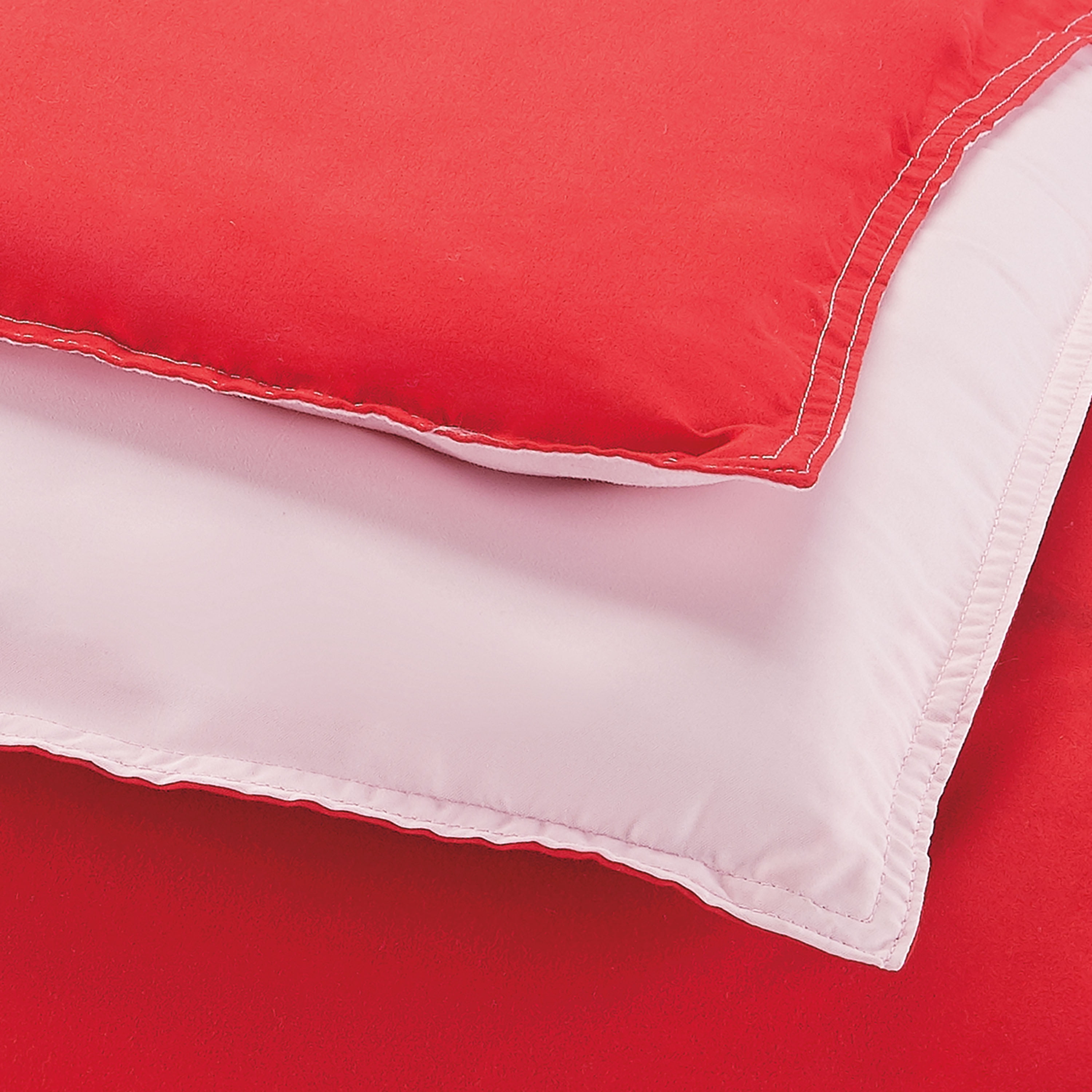 Red 3-Piece Reversible Comforter Set, Recycled Microfiber Bedding, Full/Queen, by Utica
