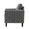thumbnail image 3 of HULALA HOME Ganymedes Comfy Accent Club Chair with Wood Base by  GREY Set of 2 2-Piece, 3 of 5